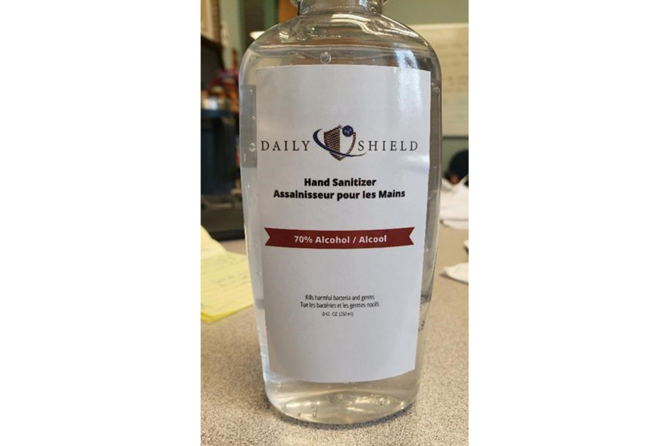 Recall of Daily Shield hand sanitizer