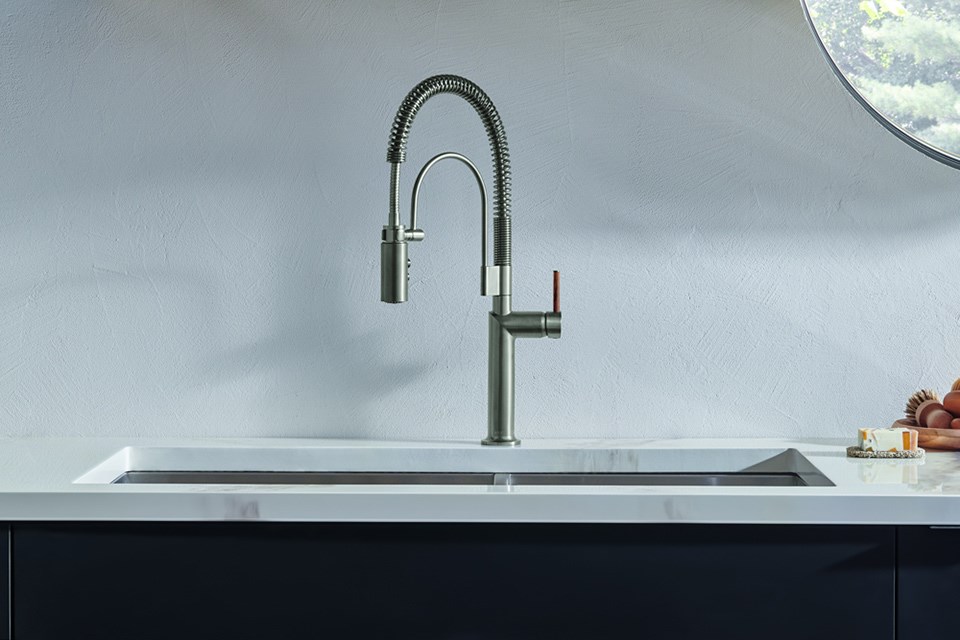 A kitchen faucet by Brizo. Photo via Splashes Bath & Kitchen 