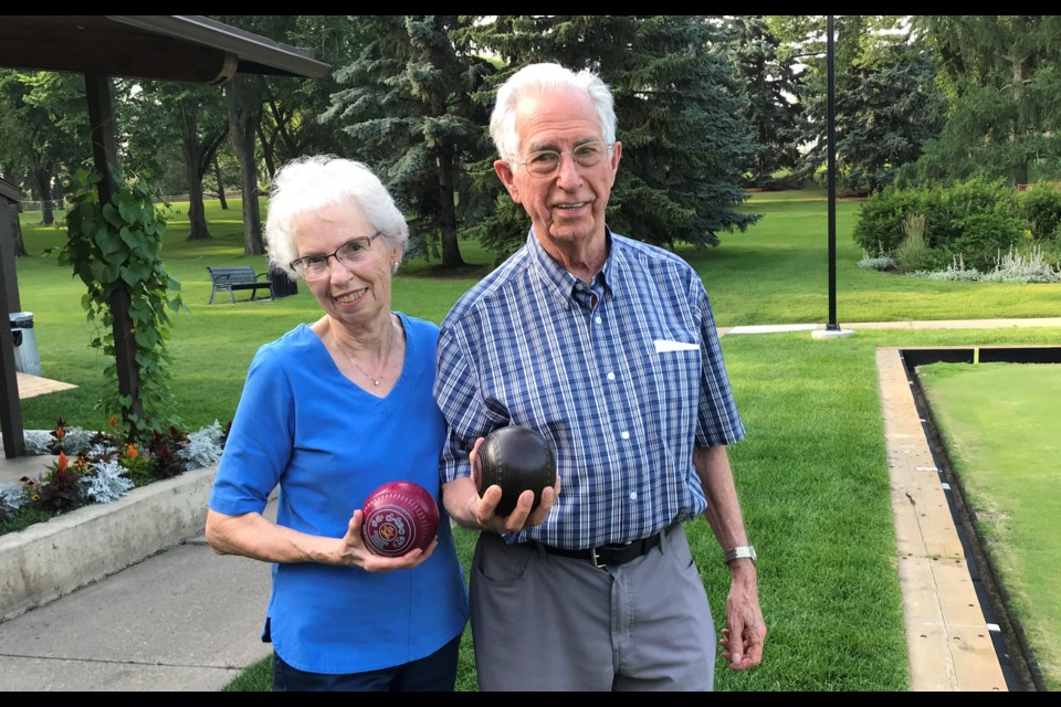 Betty and Peter Wilson fell in love at the Royal Lawn Bowling Club. Photo: Gary Poignant 
