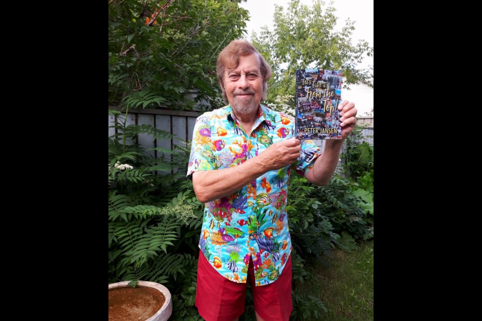 Peter Jansen holds his memoir at his home in St. Albert. His account of a remarkable musical career, Jansen got his book fresh from the printer in the summer of 2022, one day before turning 80 years old. Photo supplied.