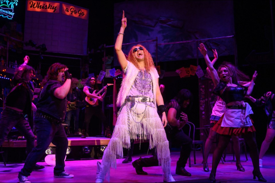 The cast of Rock of Ages, playing through June 11 at the Mayfield Dinner Theatre. Photos: supplied.