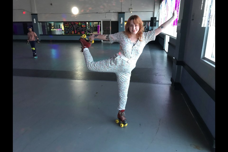 Chloe Spelliscy, a senior staffer and instructor at Rollers Roller Rink, says more than one-third of those who drop in for a skate are 50 years-plus. Photo; Gary Poignant
