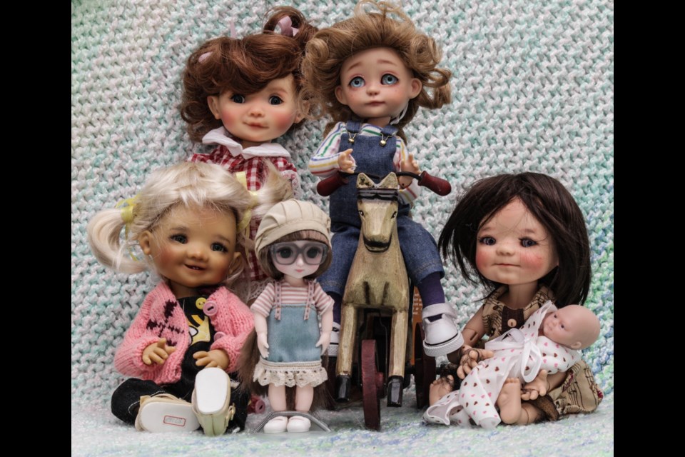 A selection of ball joint dolls, part of Virginia Workman’s collection. Photo supplied.