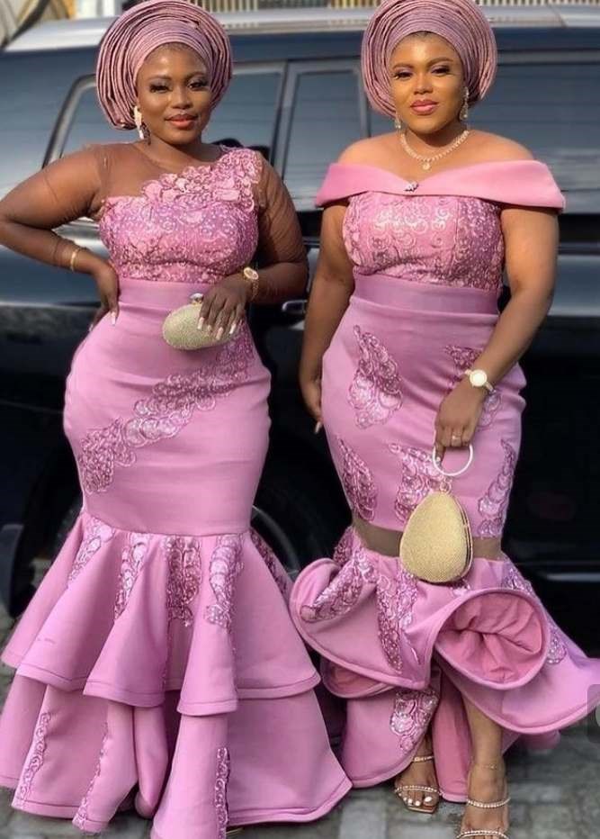 OWAMBE STYLES: Feel sophisticated, pure in these onion colour lace dress  styles! 