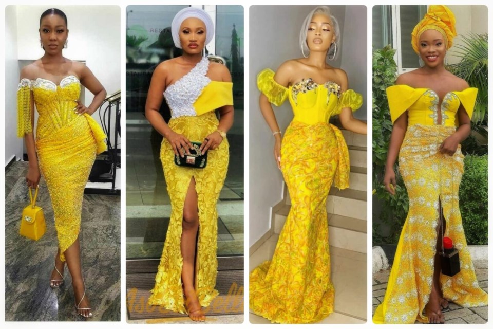Yellow shop lace styles