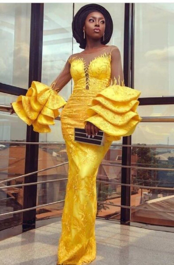 Yellow shop lace styles