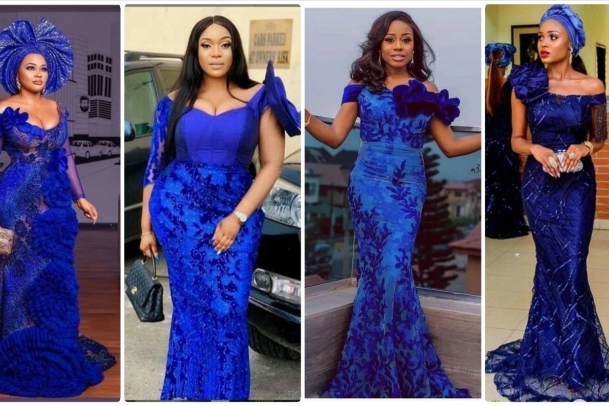 OWAMBE STYLES: Embrace confidence with stunning blue lace dress designs! 