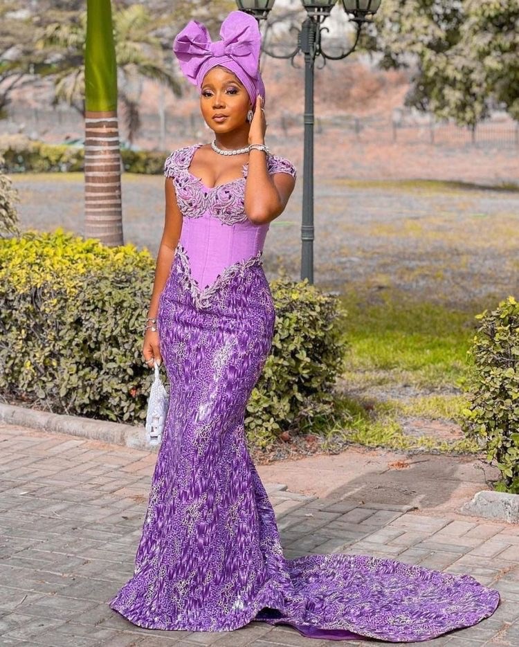 OWAMBE STYLES: Showcase your romantic side with exquisite lilac lace dress  designs! 