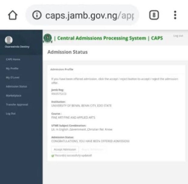 How To Check Admission Status On JAMB CAPS AlimoshoToday how-to-check-admission-status-on-jamb-caps-alimoshotoday