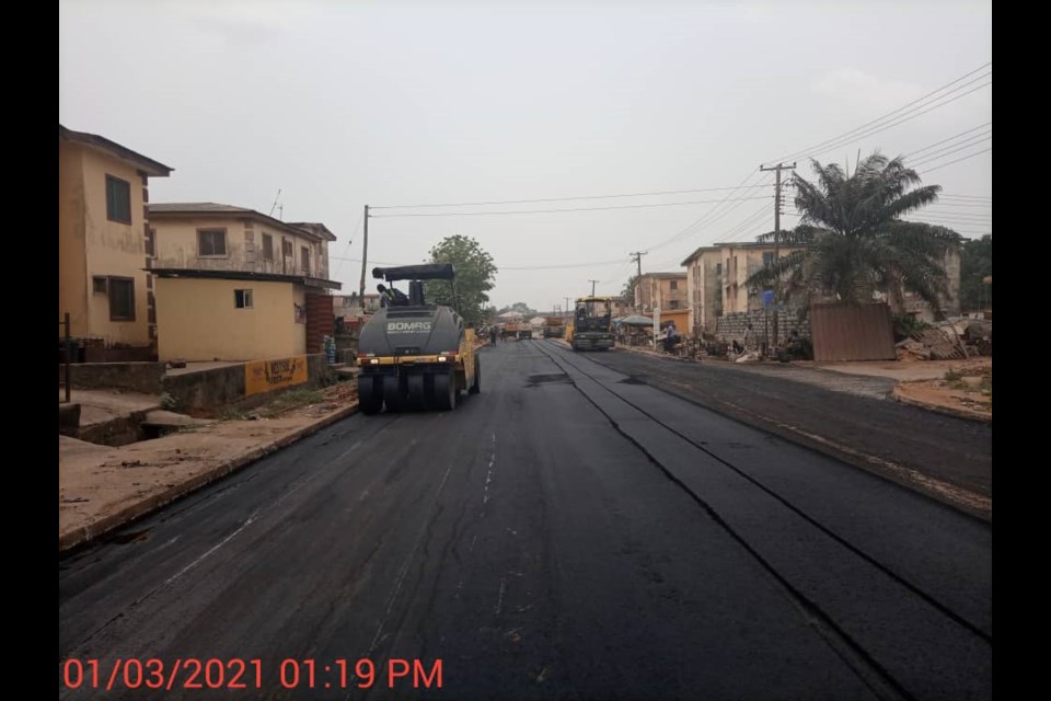 Ongoing rehabilitation work at 5th Avenue, Abesan