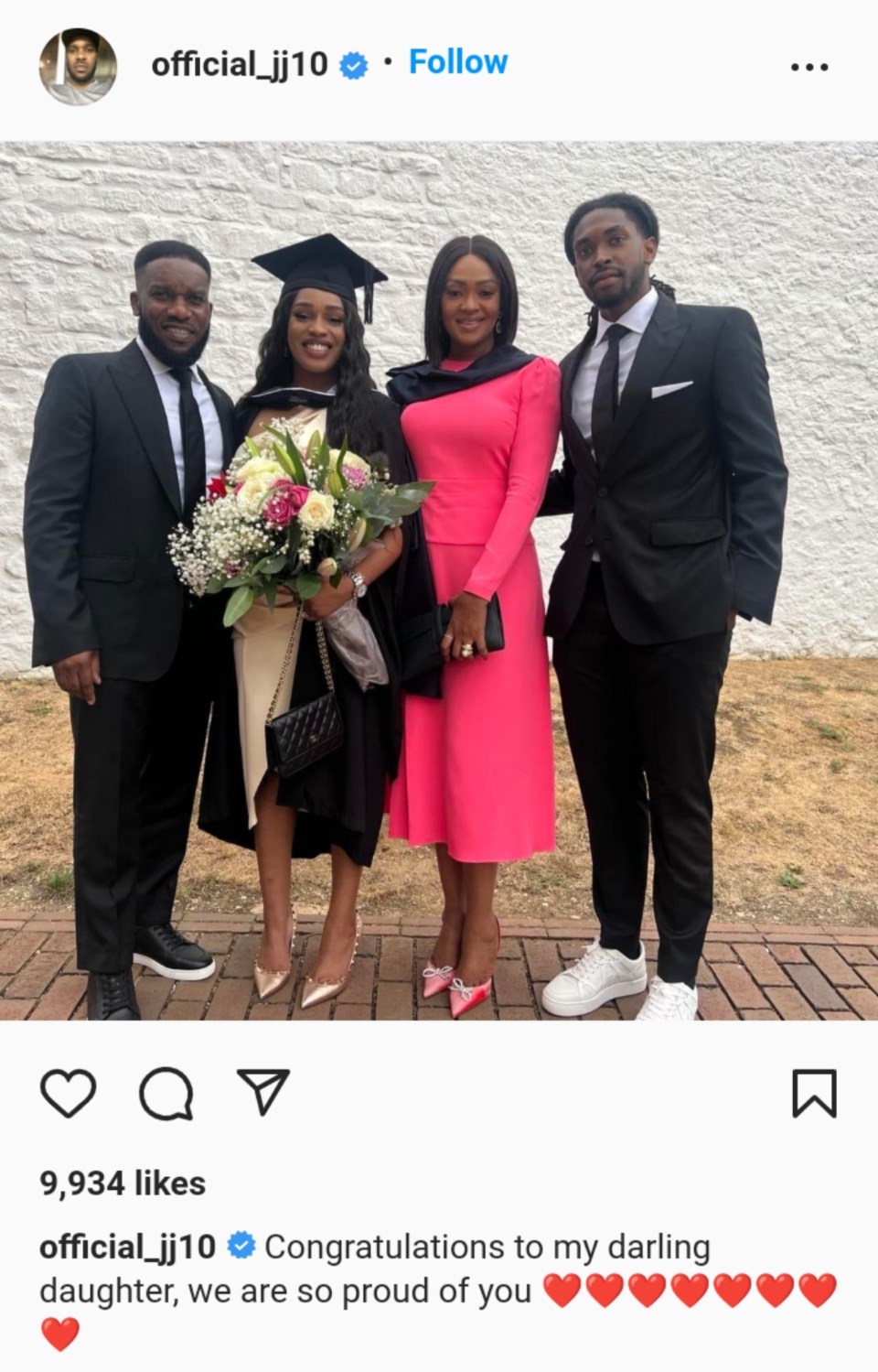 Okocha celebrates daughter's graduation