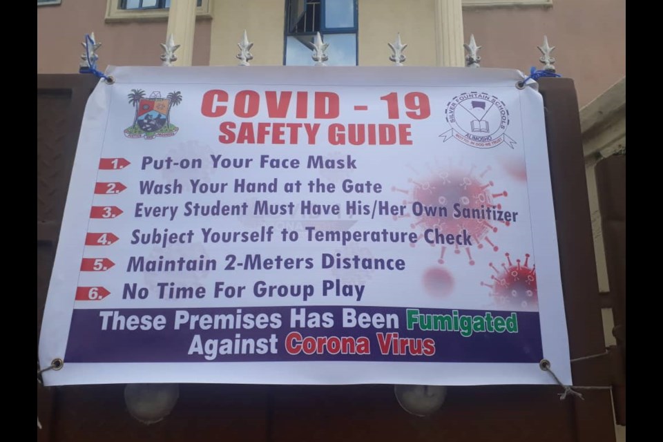 IEC material hung on school gate in Silver Fountain Schools