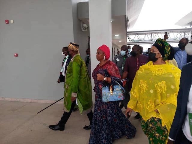 Transport-minister-Amaechi-second-left-and-minister-of-state-Gbemisola-Saraki-right-in-Ebute-Meta-Lagos-