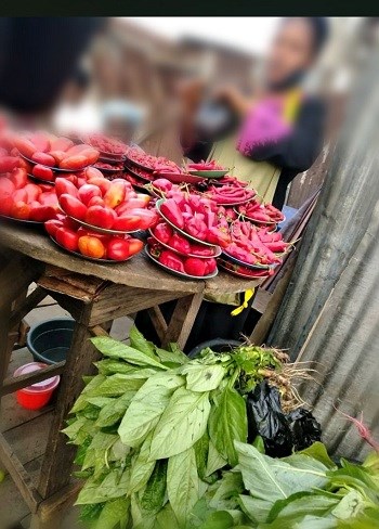 Pepper seller at Egbeda market