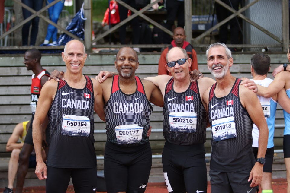 Aurora athletes Mirco Graenert, 55, and Danny Grossi, 53 (at right), were representing Canada at the games