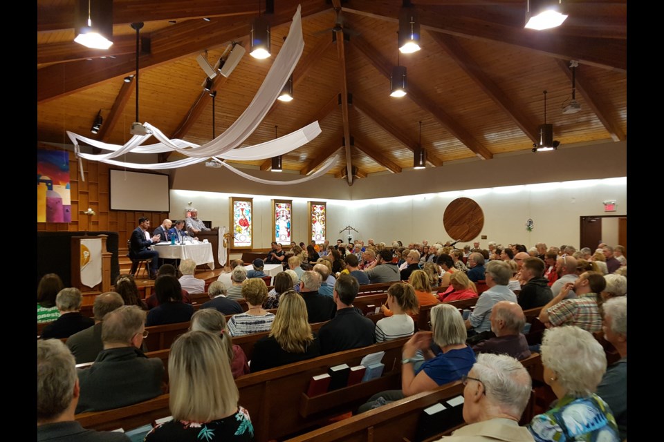 A packed Grace United heard the issues, Tuesday night. Shawn Gibson for Barrie Today