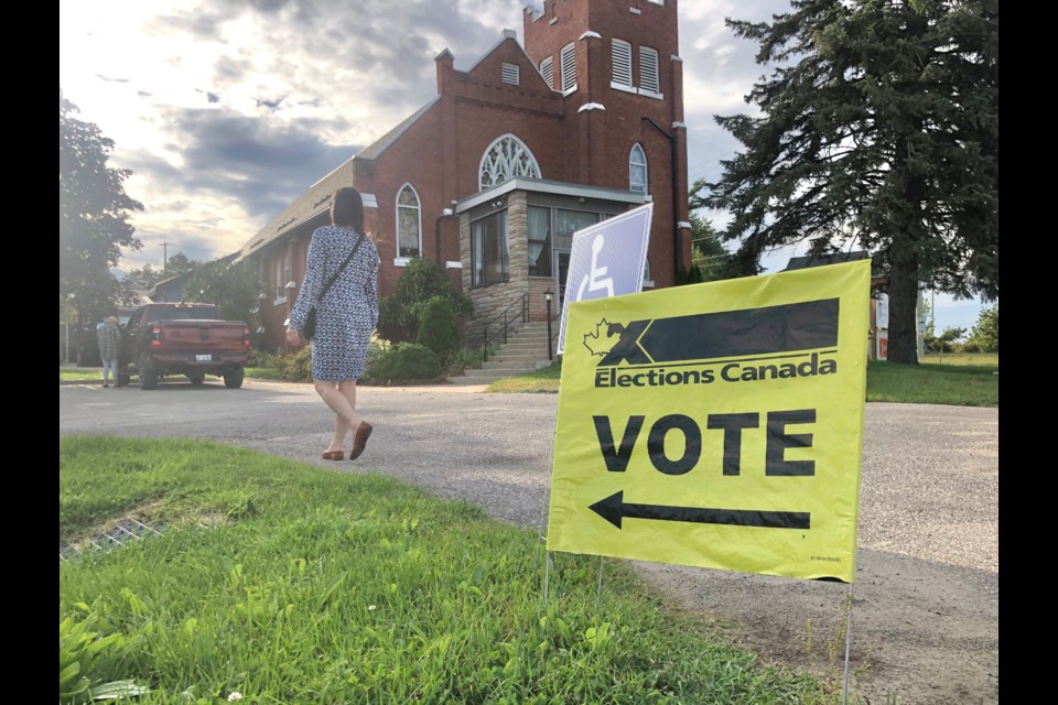 St. Paul’s Anglican Church in south-end Barrie was used as a voting location on Monday.