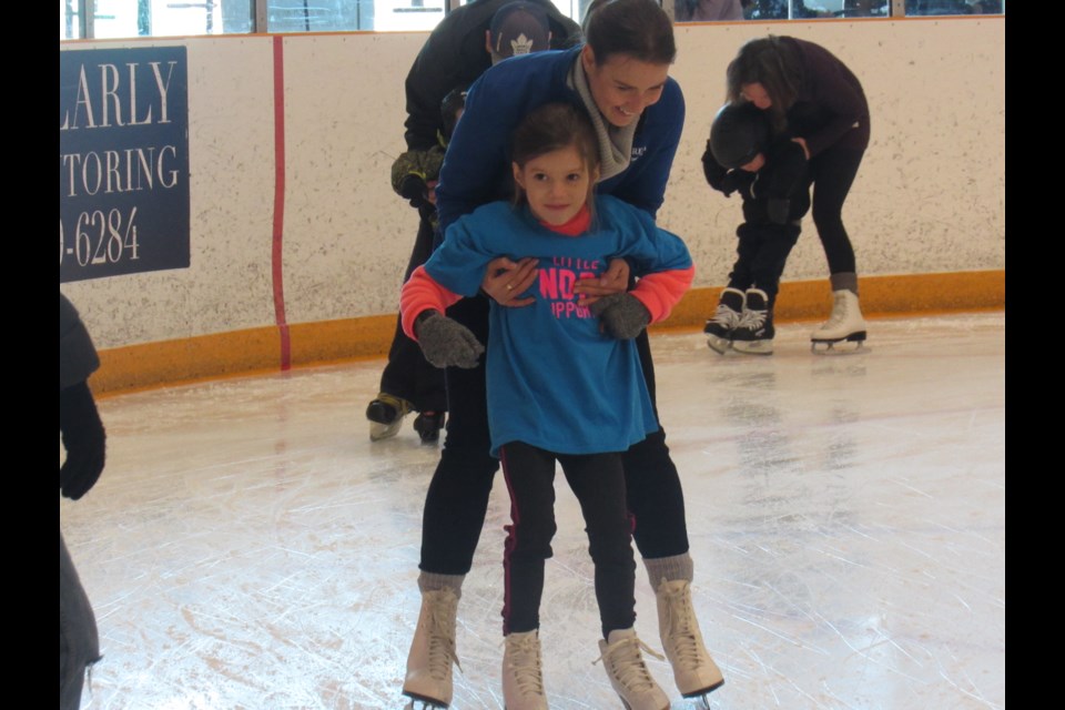 Barrie-Innisfil MPP Andrea Khanjin helps a little one skate at her second annual Family Day Skate at the Holly Community Centre on Monday, Feb. 17, 2020. Shawn Gibson/BarrieToday