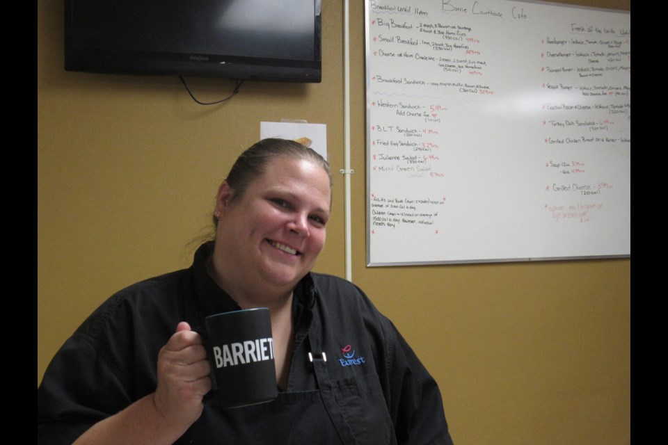 Heather Pilipenko is the smile most need when ordering a coffee at the Barrie Courthouse Cafe. Shawn Gibson for BarrieToday                               
