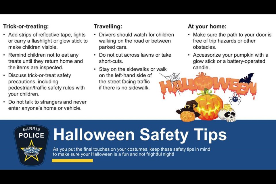 Barrie Police have a list for those looking for a fun and safe Halloween