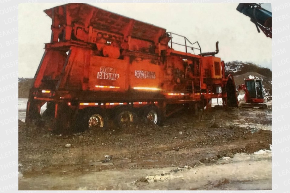 Michael Pridham died on a work site in Oro-Medonte Township while getting this stone crusher ready to be shipped.