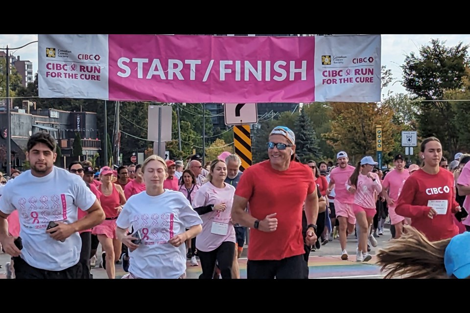 The start of  Sunday's CIBC Run for the Cure in Barrie