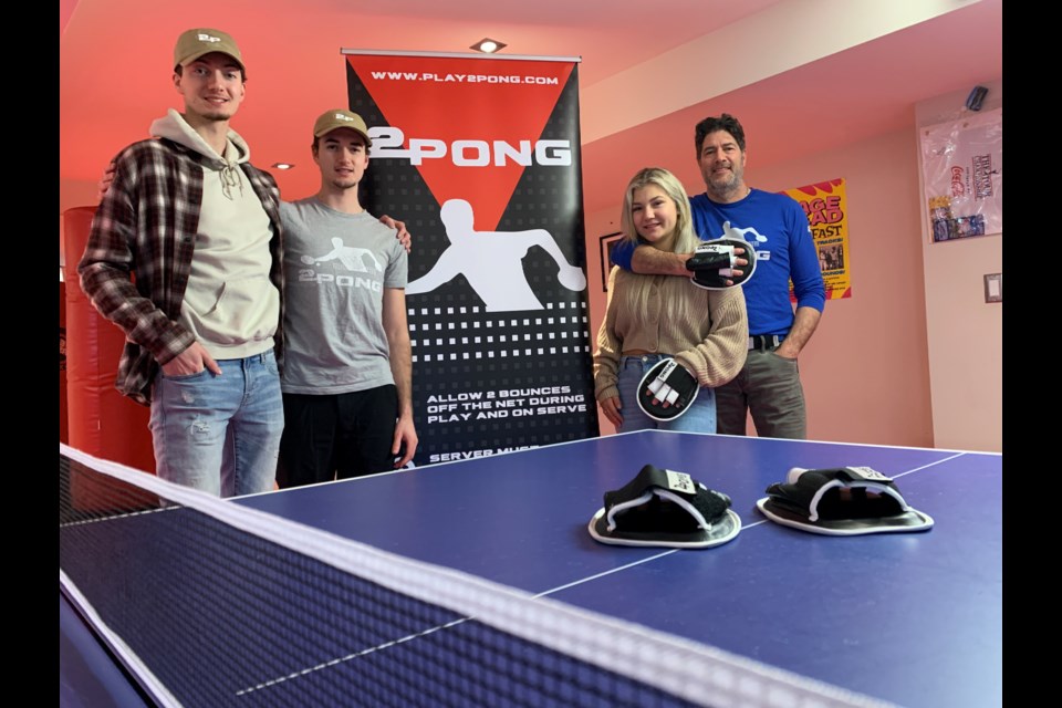 Making 2Pong a success is a family business. From left are Dean, Ben, Julia and Darick Battaglia. 