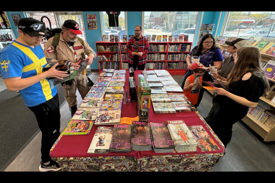 Everyone who walked through the doors at Big B Comics in Barrie on Saturday got to select up to four free comic books to take home.