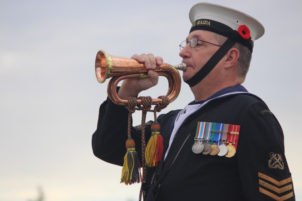 Approximately 140 Sea Cadets from across the region — joined by local veterans, Royal Canadian Navy personnel posted to CFB Borden and CFB Borden Pipes and Drums — participated in the annual Battle of the Atlantic parade on Sunday, May 7 to honour the Second World War’s longest continuous battle. 