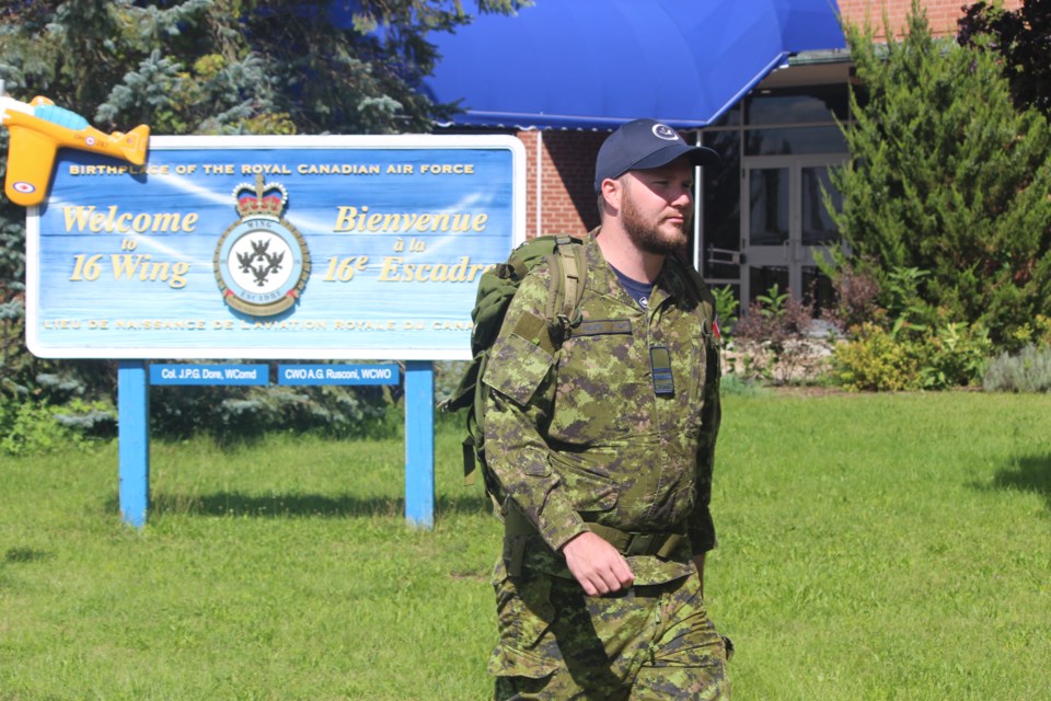RCAF Capt. Aaron Niles will march the 30 kilometres from Canadian Forces Base Borden to the Simcoe-Muskoka Regional Cancer Centre in Barrie on Sept. 9 during his third annual Ruck for a Cure fundraiser.