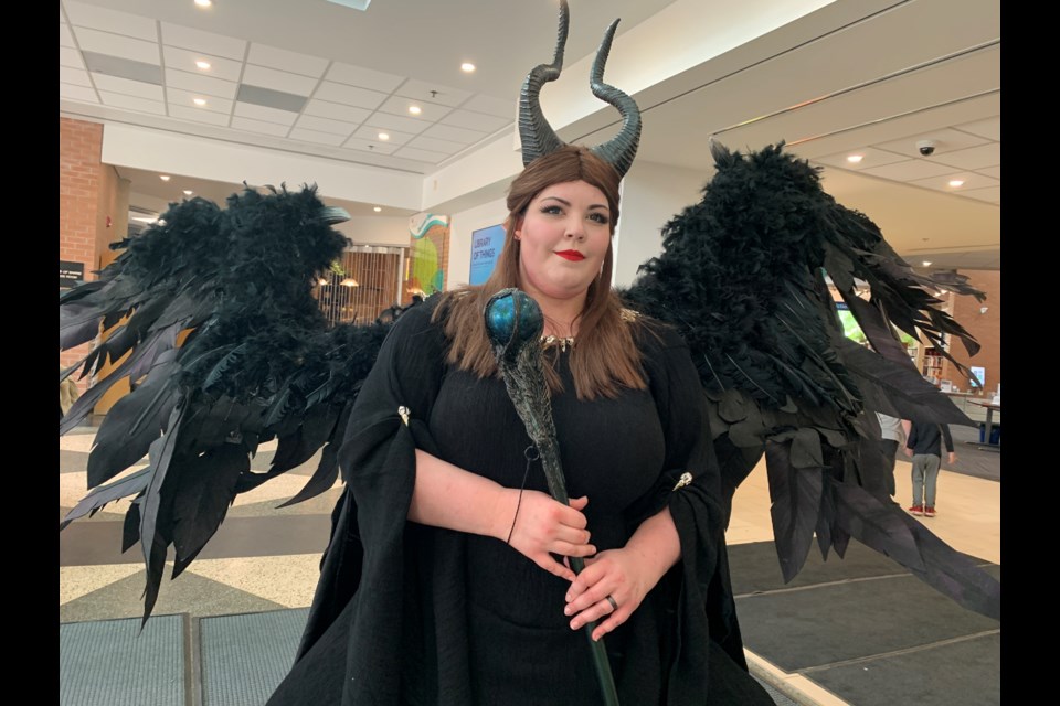 Kristyn Madrick, a.k.a. Wing Nut Cosplay, as Maleficent, at the BPL Comic Fest on Saturday.