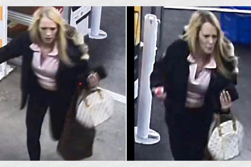 Barrie police are seeking help identifying this woman, who is wanted for theft and assault after discharging an unknown irritant at store security on Nov. 15 while fleeing a north-end Barrie store. 