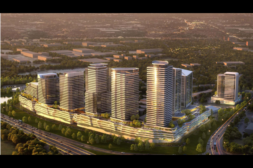 Rendering of a proposed development at the former fairgrounds in Barrie, located at Essa Road and Highway 400. 