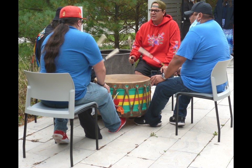 Indigenous drummers Young Medicine preformed the opening and closing song.