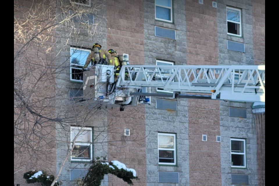 Firefighters are on scene at 68 Mary St., in downtown Barrie, this afternoon. 