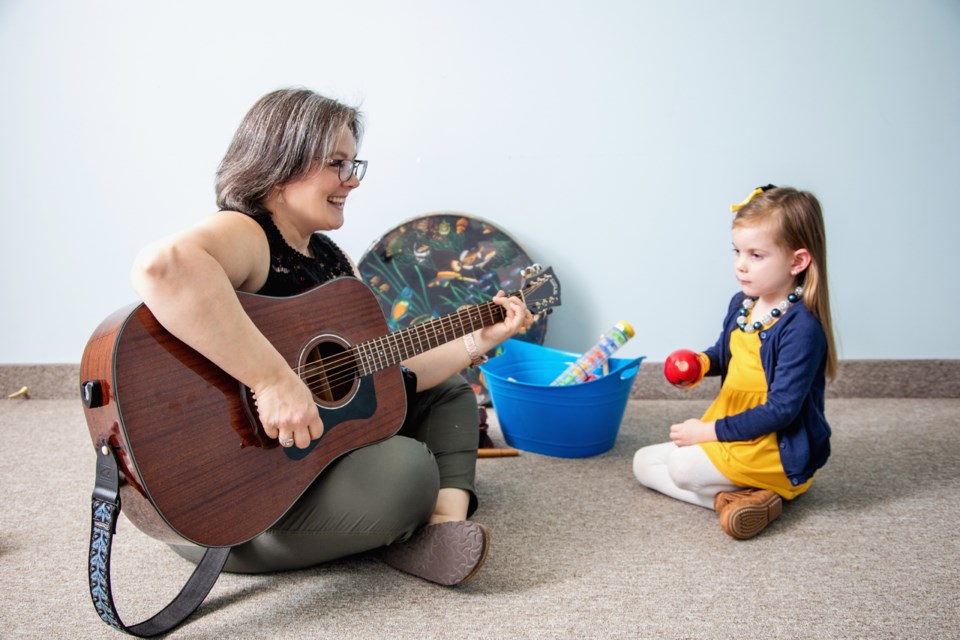 Heidi Flynn, owner and director of Music Therapy Services of Simcoe County works with students using music to reach a variety of different goals. 