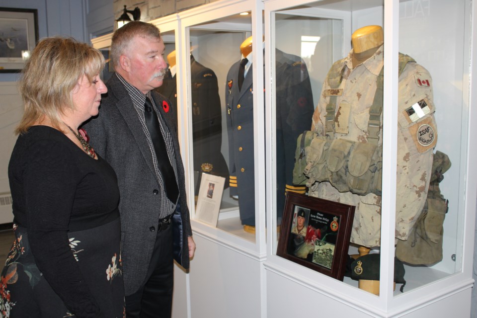 Beth and Fred McKay found themselves getting emotional when they saw the two displays set up at the Barrie legion honouring their son, Kevin, who was killed in Afghanistan in 2010. 