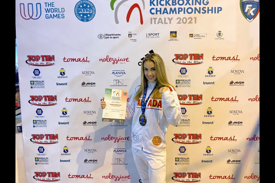 Barrie's Taylor Malynyk brought home a bronze medal after competing for Team Canada at the  World Association of Kickboxing Organizations (WAKO) K-1 World Championships in Italy in October. 
