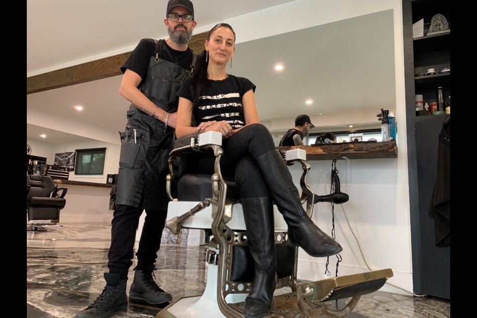 Daniel and Sabrina Di Tommaso, own and operate Vintage Throne Barber Lounge, a high end barber lounge on Big Bay Point Road in Barrie. 