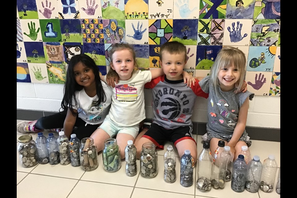 Students in Mrs. Klassen and Ms. Jacques kindergarten class at Hyde Park Public School in Barrie raised several hundred dollars as part of their "Bring the Change, Be the Change" campaign, in support of the War Amps. 