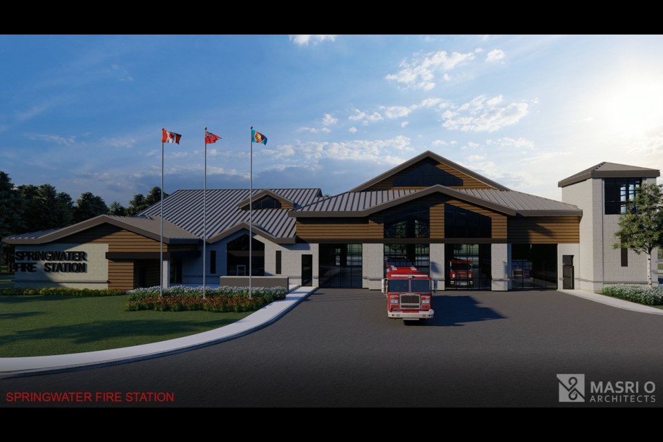 A rendering of the new Springwater Fire and Emergency Services headquarter.