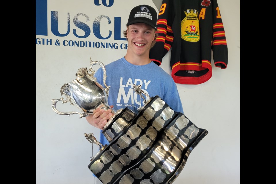 Philippe Daoust brought the Memorial Cup home to Simcoe County on Saturday after a June win with his Saint John Sea Dogs.