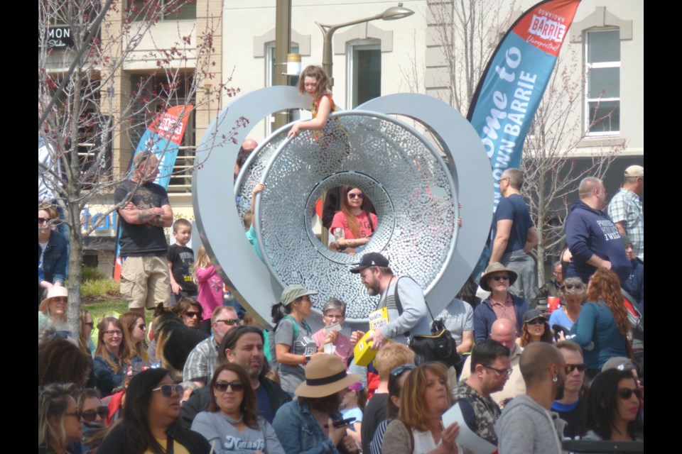 Meridian Place in downtown Barrie  hosted yet another 'freedom rally' on Saturday