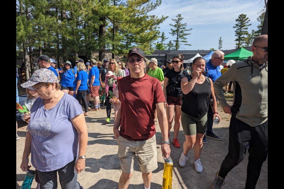 The beginning of Sunday's Walk for Alzheimer's in Midhurst.