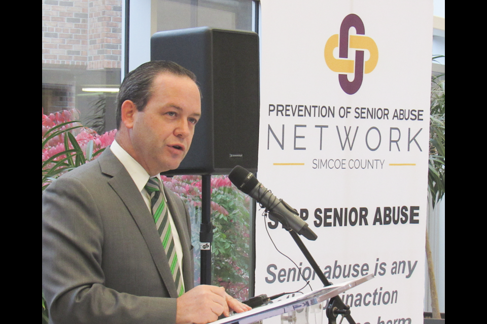 Attorney general Doug Downey, who's also the MPP for Barrie-Springwater-Oro-Medonte, announced a $21,000 grant to the Simcoe County's seniors, Thursday, Oct. 17, 2019. Shawn Gibson/BarrieToday