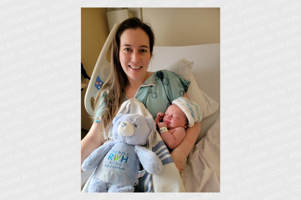 First-time parents Danielle Doyle and Simon Hall welcome their baby boy and the first baby of 2023, Wesley, born Jan. 1, 2022 at 1:59 a.m. at Royal Victoria Regional Health Centre (RVH) in Barrie.