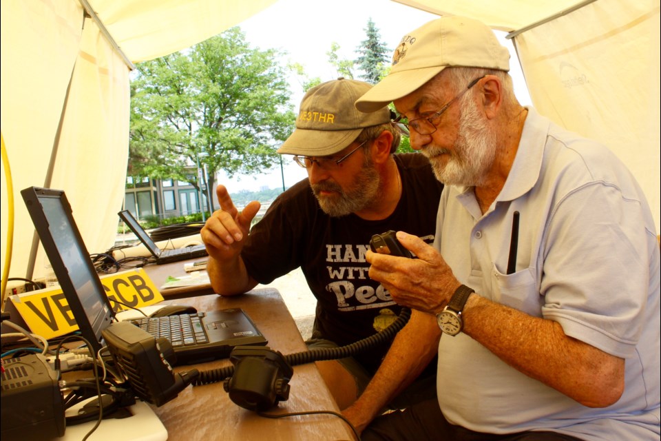 Jack Hartley and Tom Muzzin participate in a recent Field Day with the Barrie Amateur Radio Club.
Robin MacLennan/BarrieToday