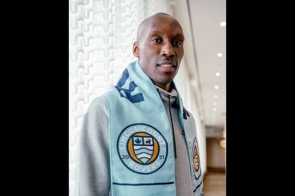 Simcoe County Rovers FC co-owner Atiba Hutchinson is at the World Cup playing for Canada.