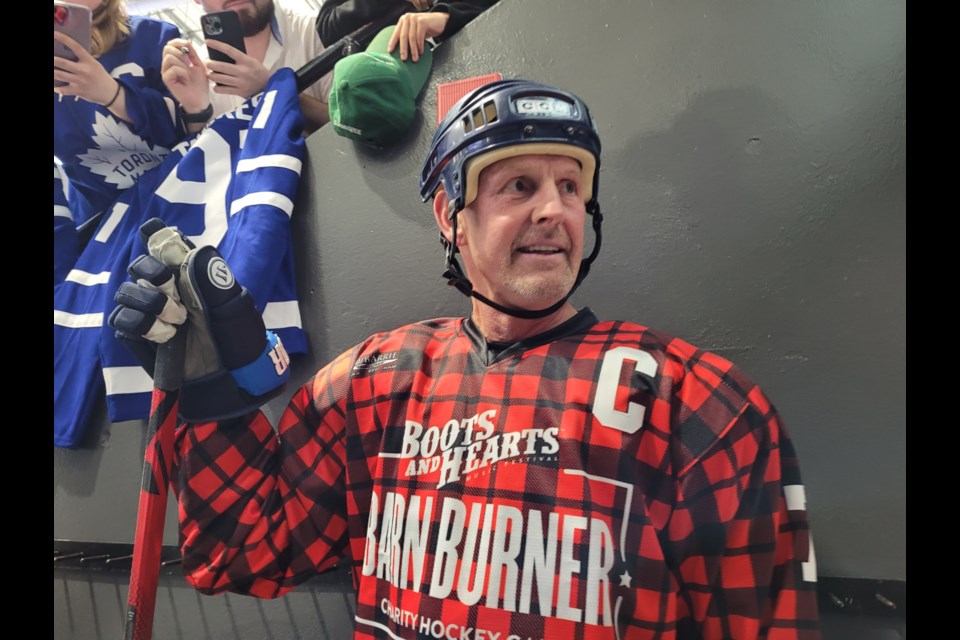 NHL legend Gary Roberts was the captain for Team Plaid at the 2022 Boots and Hearts Barn Burner game on Wednesday night.