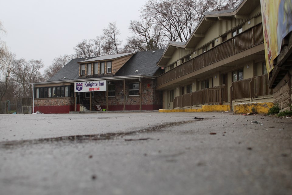 The Knights Inn, located on Dunlop Street on Dunlop Street, will be demolished soon to accommodate work on a nearby creek across the street from a large mixed-use development at the former Barrie Central Collegiate site. Raymond Bowe/BarrieToday